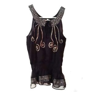 Marimeblu Brown Sheer Halter Top